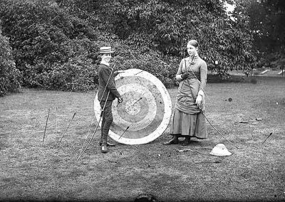 Archery,Robert Dillon & sister Georgina, Clonbrock 1880